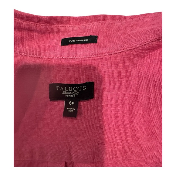 Talbots Pure Irish Linen Button-Up Shirt – Pink – Size 6P C021 - Picture 8 of 8